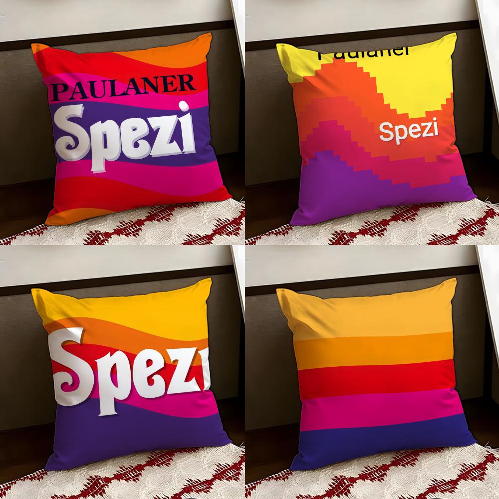 PPaulaner SSpezi Logo Cushion Cover Reversible Soft Durable Pillow Cover Home Car MultiScene Use for Daily Comfort