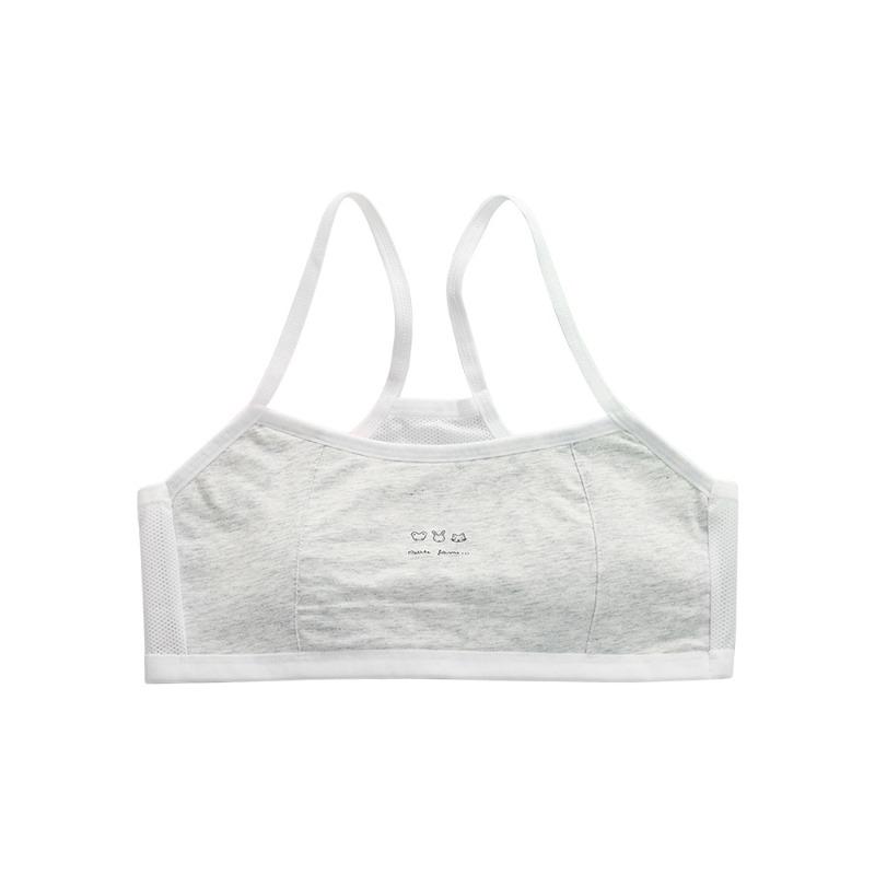 

Хлопковый детский спортивный бюстгальтер для йоги, тренажерного зала, бега, топы для девочек 12 лет, полноразмерная чашка, нижнее белье для тренировок, пубертатный период, сетчатый бюстгальтер серый
