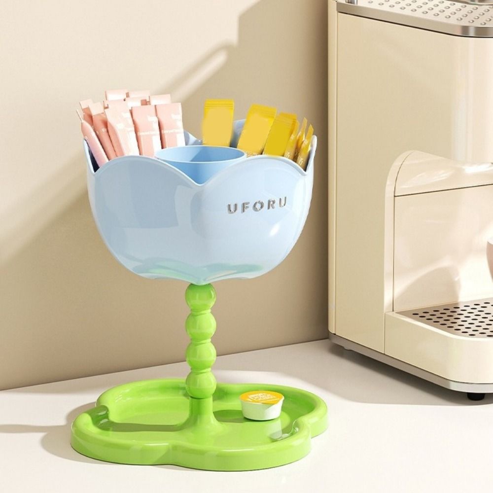 Plastic Flower Shape Storage Rack Space Saving Key Organizer Makeup Brush Storage Box Bedroom
