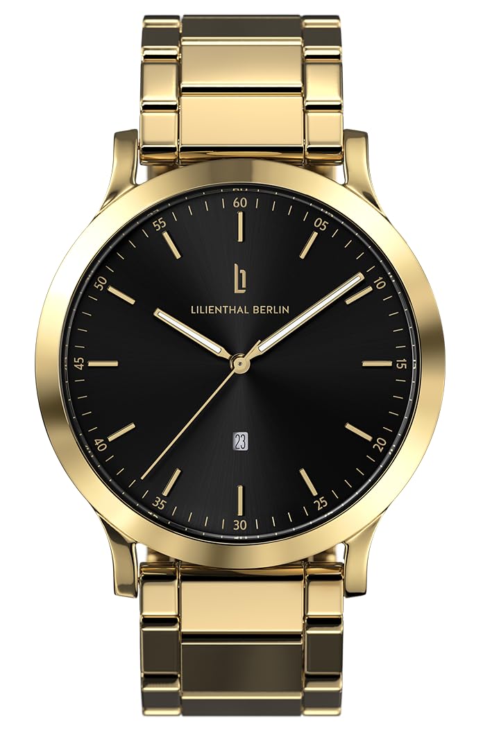 

Lilianthal Berlin Gold Made in Men s Watch, Date, Germany, H01-109-B042BS чорний