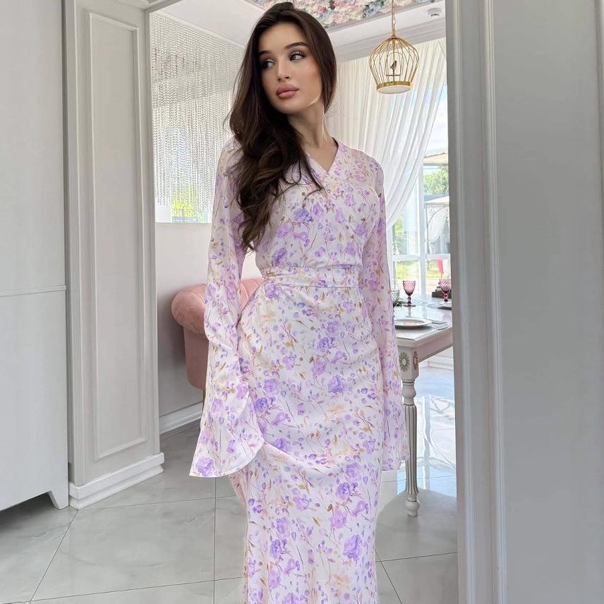 2025 Summer Women's Slimming Long-Sleeve Bodycon Dress - European & American Fashion