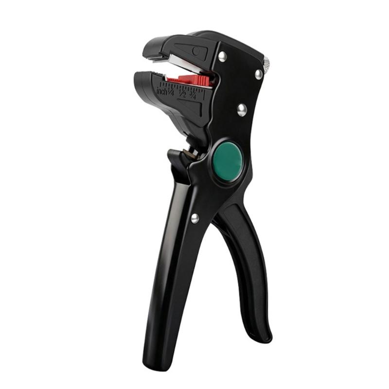 Wire Stripper and Cutter with Adjustable Insulation Length and Tension, Manual Hand Tool with a Stripping Jaw and Separate Steel Cutter