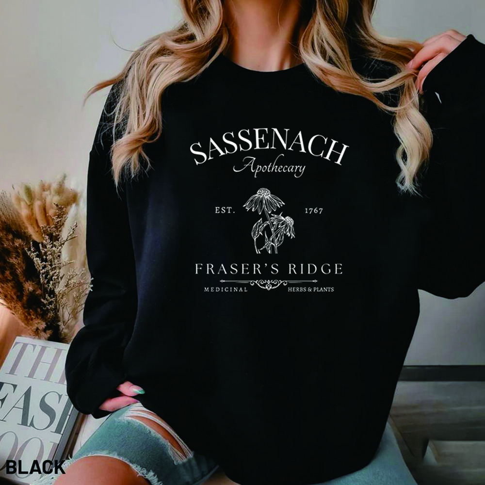 Sassenach Apothecary Sweatshirt Outlander Shirt Aesthetic Plant Graphic Pullover Unisex Long Sleeves Casual Sweatshirts