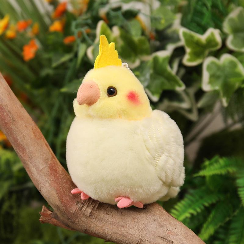 13cm Simulated Black Phoenix Parrot Plush Doll Yellow Grey Parrot Doll High Fidelity Bird Lifelike Animal Toy