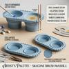 Foldable Double-Layer Brush Basin, Portable Brush Cleaner with Integrated Drying Rack, Lightweight and Easy To Carry, Silicone Foldable Bucket