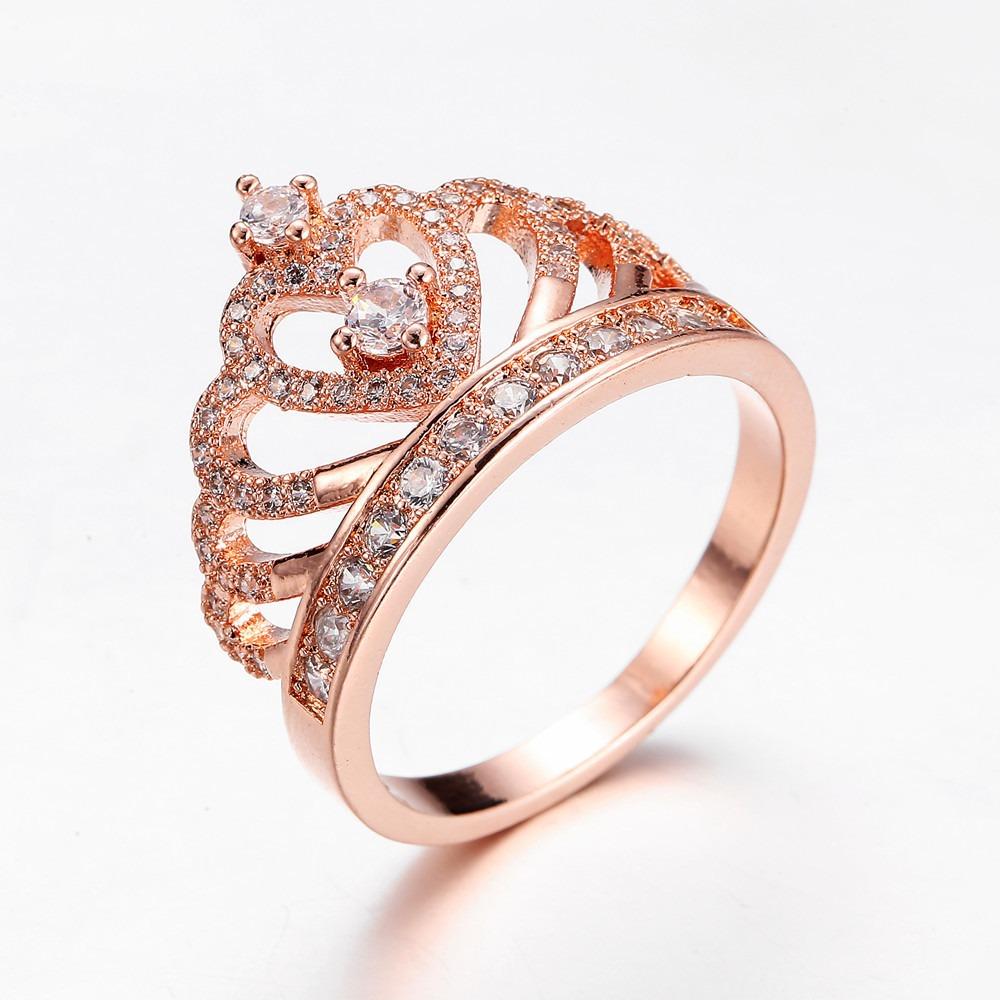 Elegant Crown Zircon Silver Rings for Women Fashion Jewelry Creative Hand Accessories