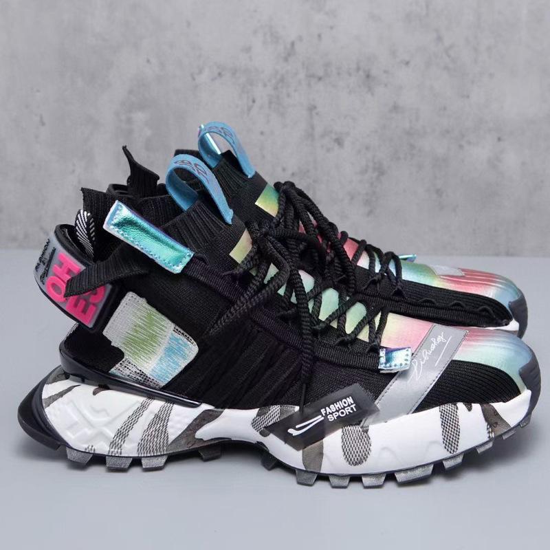 Fashion New men's shoes sports shoes men's lightweight breathable mesh running shoes knitted casual shoes, and trendy youth shoes A11