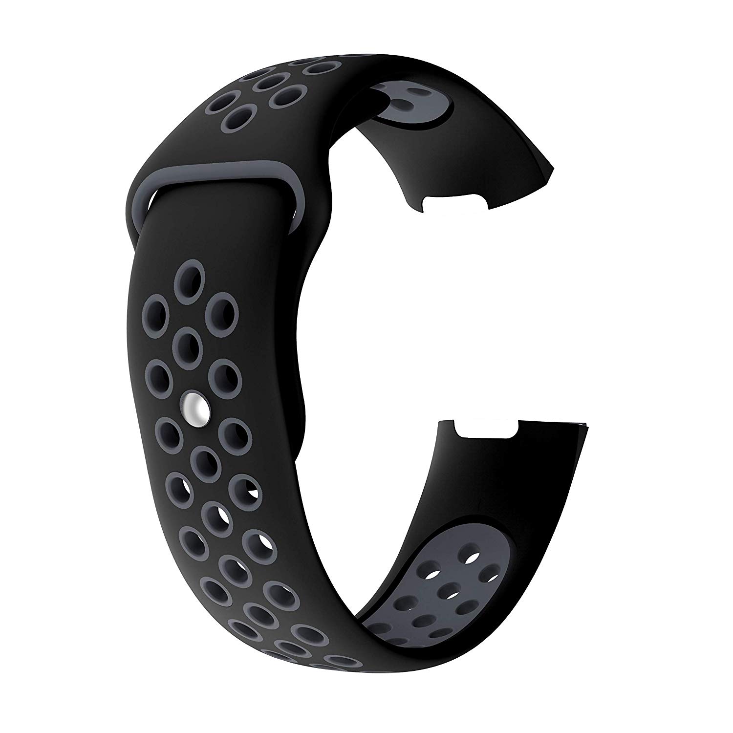 

Two-color Soft Silicone Watch Band for Fitbit Charge 3 Black/White