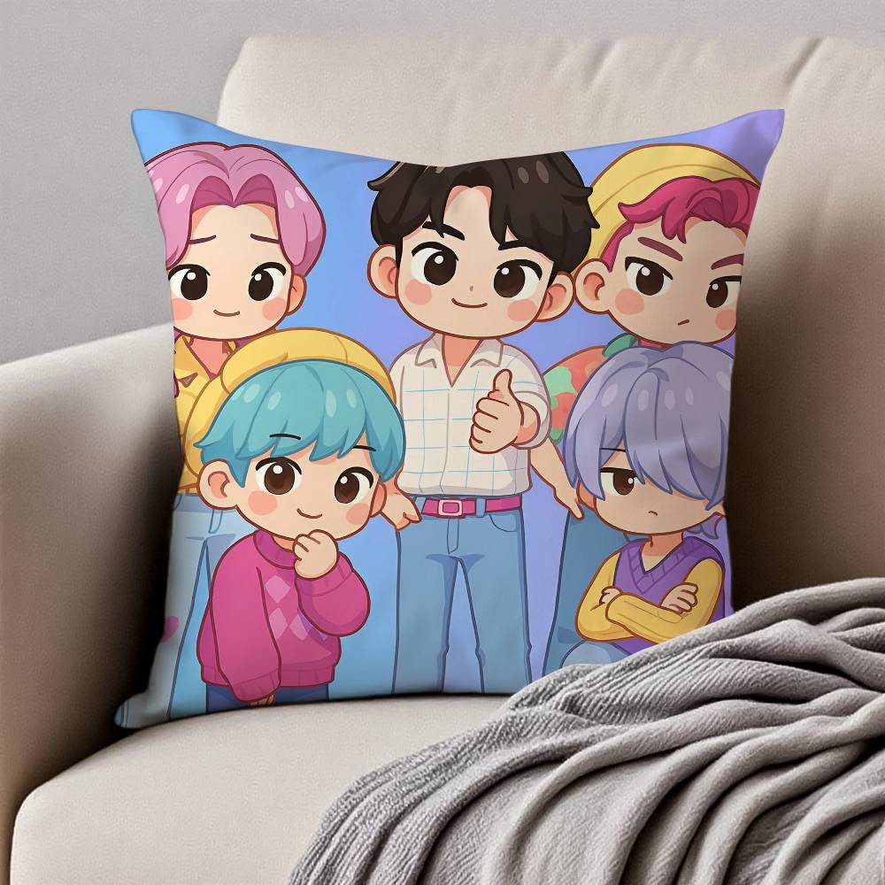 Movie S-Sajas B-Boys Pillow Case Anti-Dustmite Pillowcase Invisible Zipper Silky Short Plush Sofa Cushion Cover