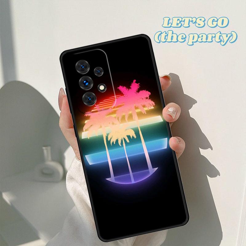 80s Retrowave Neon Palms Tree phone case For Samsung Galaxy A42 A31 A40 A51 A71 A32 A80 A52 A72 A73 A21S A50 A70 A11 A12