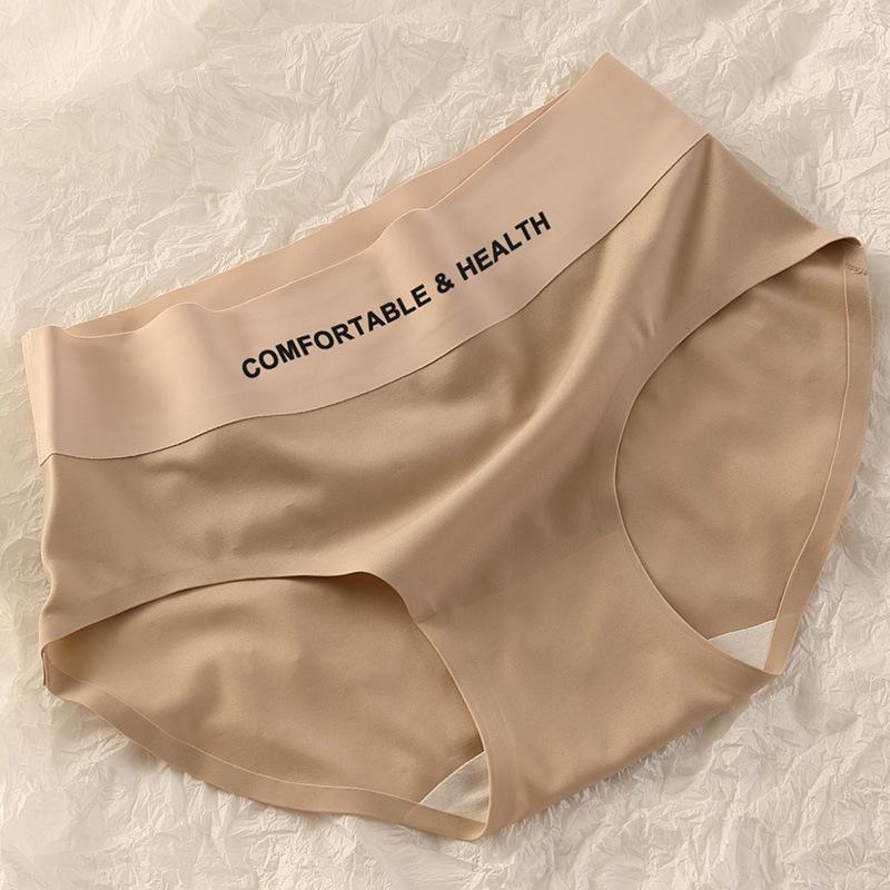 Ladies Spring and Summer Thin Sexy Sports Pure Cotton Antibacterial Ice Silk No Trace Briefs