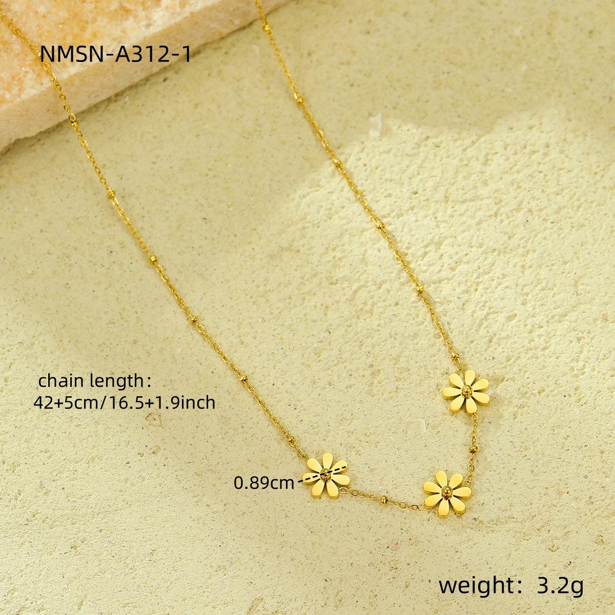 GEMCHIC Women s Dandelion Daisy Flower Necklace Gold Plated Stainless Steel Chain Choker Jewelry for Girls