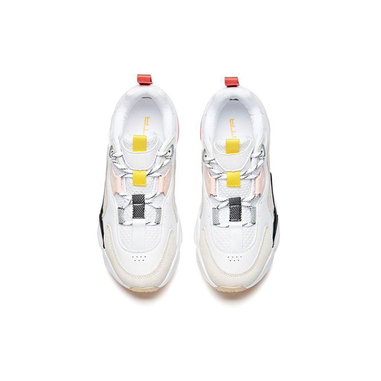 Anta Vintage Casual Low-Top Dad Shoes Women Sneakers Pink White 12928852R-1