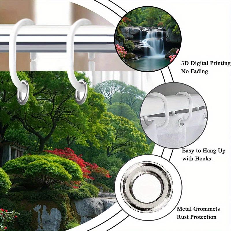 Waterfall Garden Shower Curtain - Multi-Style Bath Decor, Perfect for Those Who Love Nature-Inspired and Practical Designs