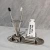 3pcs/Set Stainless Steel Toothpaste Rack Rustproof Bathroom Storage Shelf  Bathroom Counter
