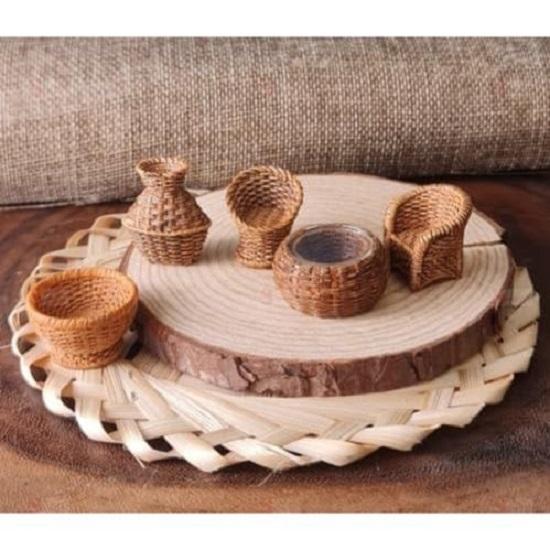 1 Set Resin Miniature Sitting Sofa Set – 5 Pcs | Decorative Showpiece | Gift for Him/Her, Home, Living Room, Office, Table, Car Dashboard
