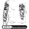 Adesivo Tatuaggio Completo per Braccio Uomo: Design Realistico Impermeabile, Motivo Tigre e Teschio