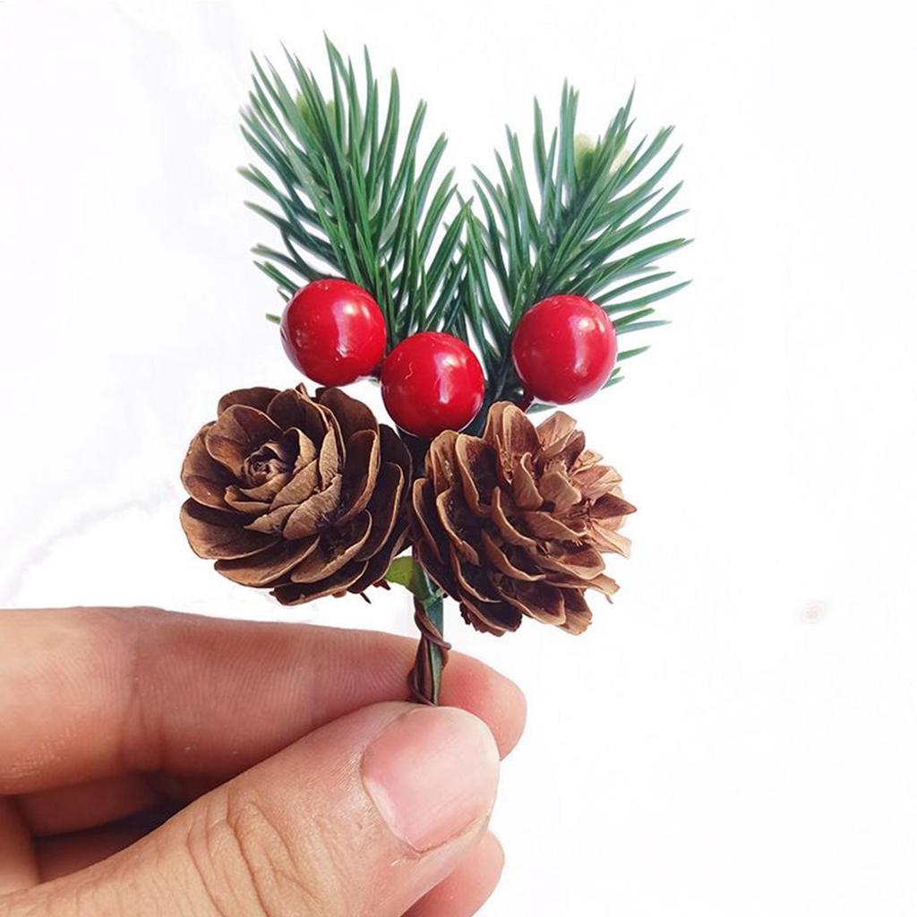 Christmas Decor Picks 10 Pieces Artificial Holiday Decoration Decorative Christmas Branches for Wedding Setup Greeting Cards