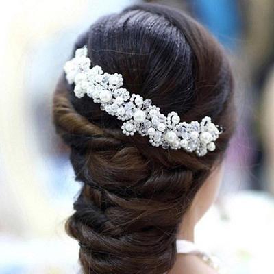 Crystal Pearl Headbands Bridal Tiaras Hairband Headpiece Head Jewelry Women Wedding Hair Accessories