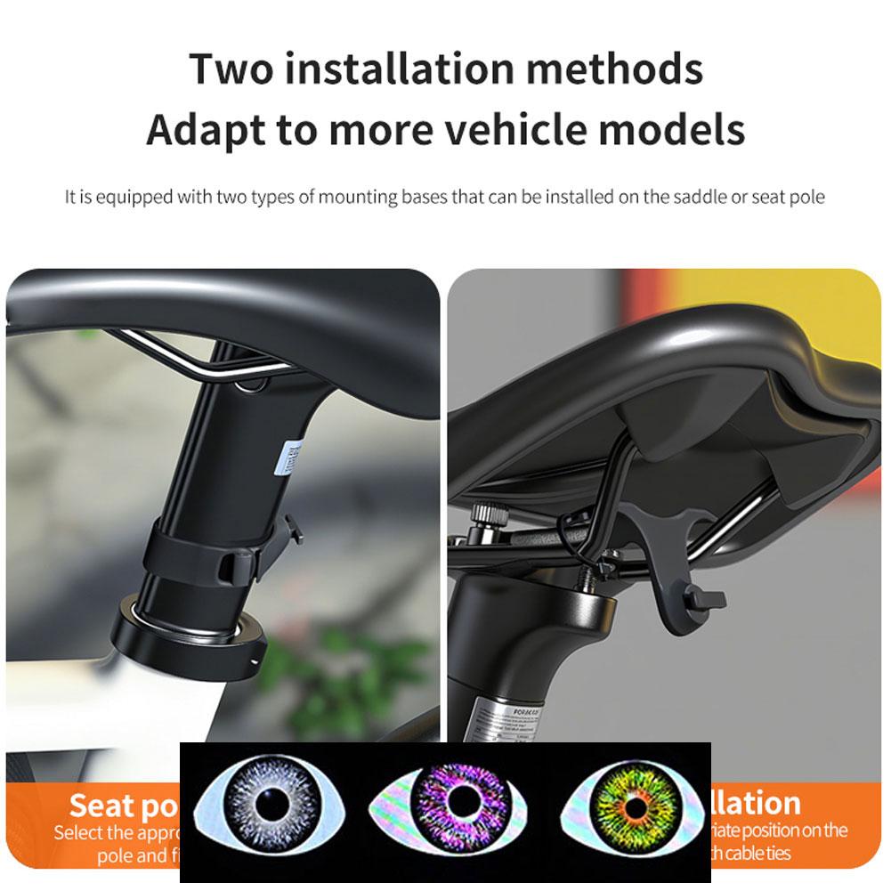 Bicycle Devil Eye Light Tail Light Devil's Eyes Waterproof Bike Lights For Night Riding With Type C Rechargeable M0O9