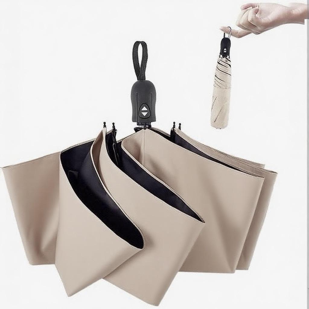 Parasol Składany Parasol Ochrona UV 100% Pełne Zacienienie Izolacja Cieplna Automatyczne Otwieranie i Zamykanie Jednym Przyciskiem