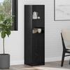 Highboard In Black Oak Look 35 X 37 X 142 Cm Engineered Wood