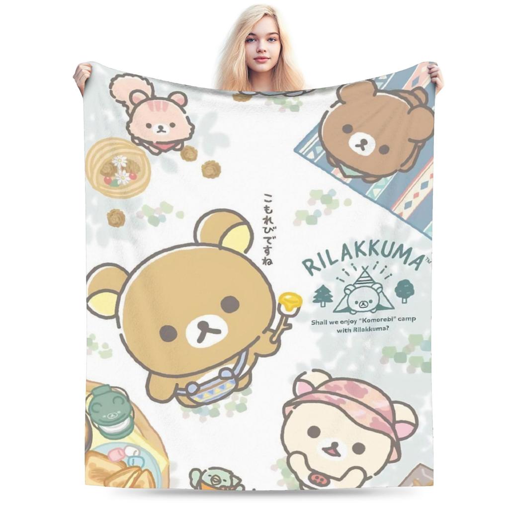 Rilakkuma Korilakkumas Blanket Quality Super Soft Throw Blanket Winter Boy Girl Couch Bed Aesthetic Bedspread