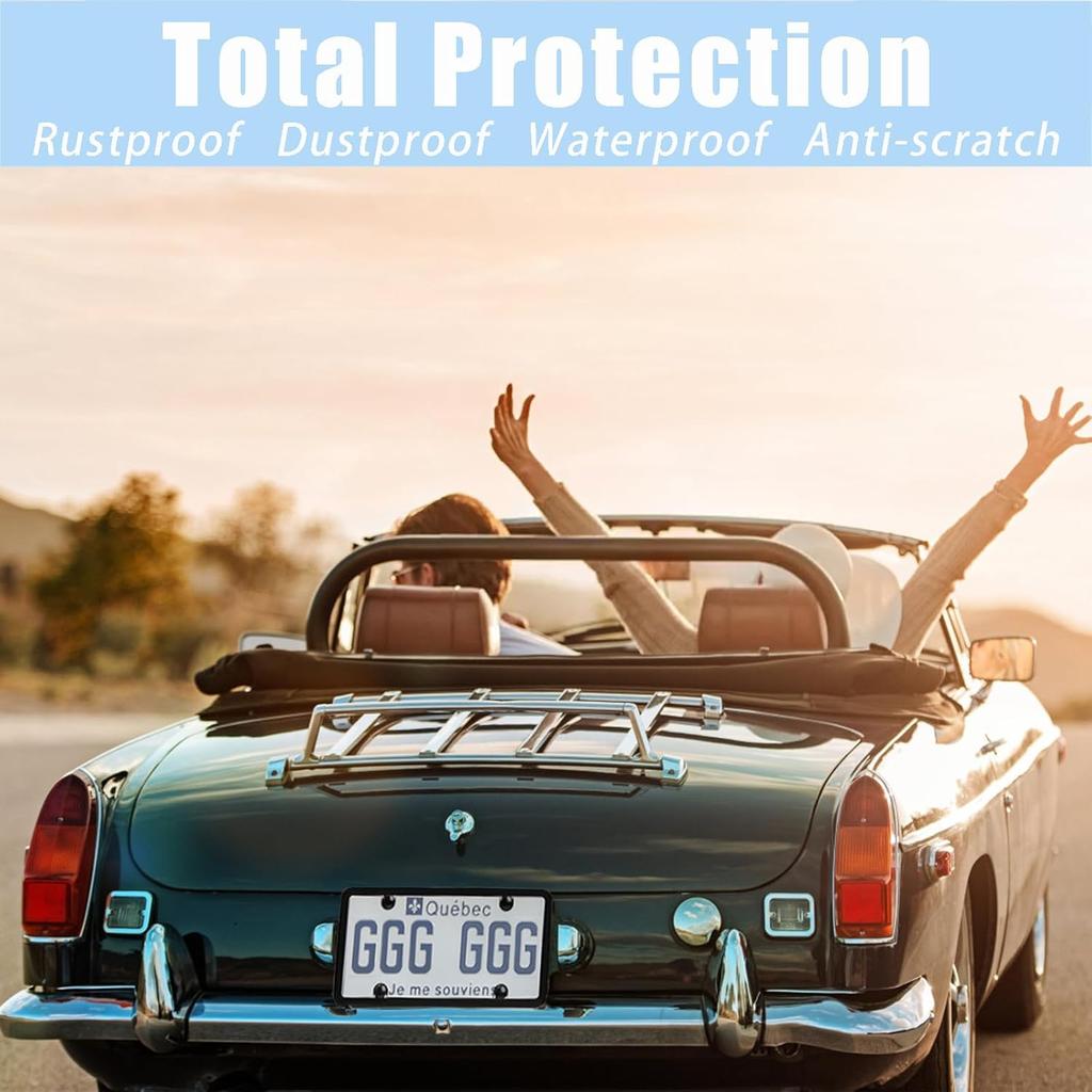 Nicunom 2 Pack Clear License Plate Covers and Frames Combo, License Plate Frame with Protector, Universal Car License Plate Shield Holder for