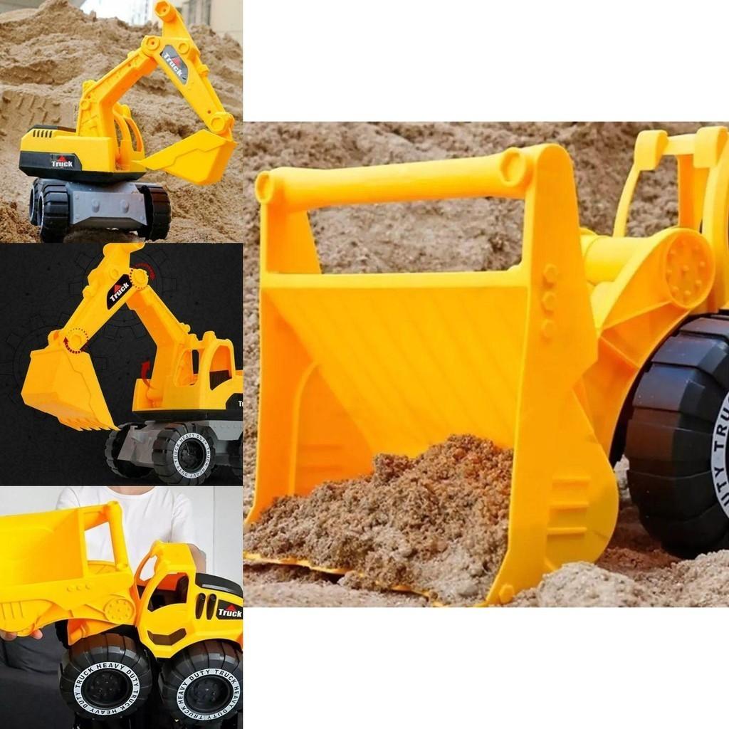 Bright Yellow Engineering Construction Truck Excavator Digger Vehicle Car Toy For Kids