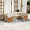 VidaXL Garden Lounge Set with Cushions 9 Pcs, Patio Sofas, Patio Furniture Set, Outdoor Furniture, Beige 3260357