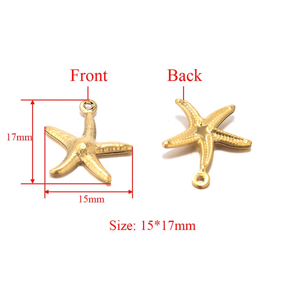 Semitree 20pcs Stainless Steel Starfish Charms Shell Pendant Necklace Findings Bracelet Accessories for DIY Jewelry Making