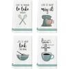 Artoid Mode Ware Funny Coffee Kitchen Towels Dish Towels, 18x26 Inch Farmhouse Daily Holiday Cooking Baking Decoration Cleaning Set of 4