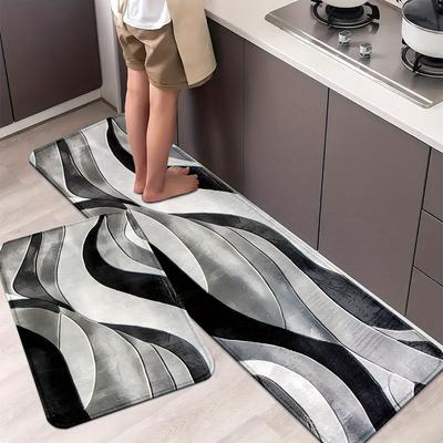 1 Pezzo Tappeti da Cucina Antifatica, Stampa Geometrica Impermeabile Antiscivolo Spesso Ammortizzato Tappetino da Cucina Resistente Comfort Tappetino per Stare in Piedi per Cucina
