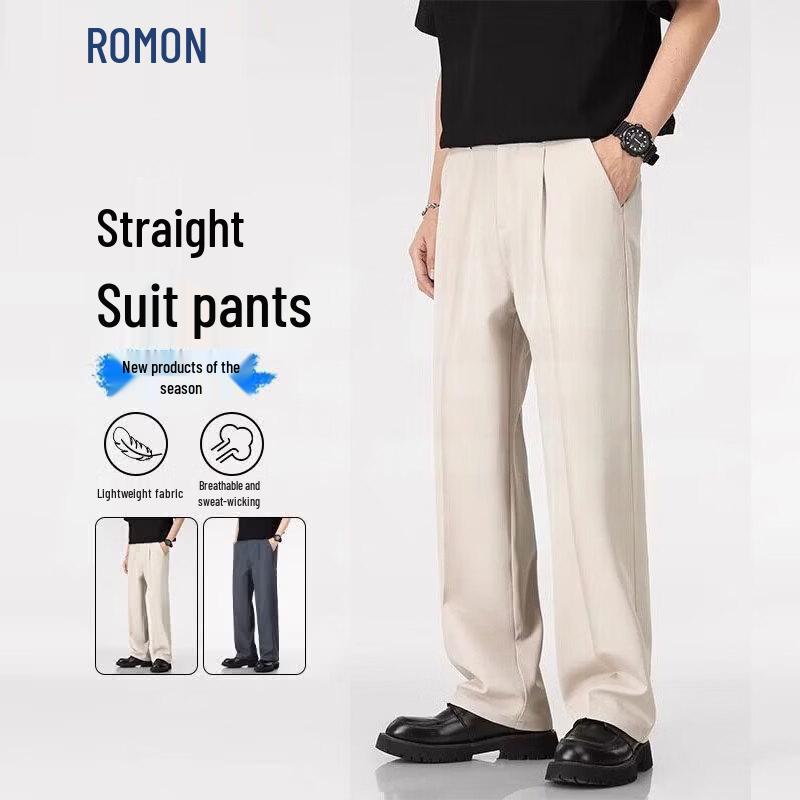 Мужские легкие эластичные брюки ROMON в стиле business casual XL хаки