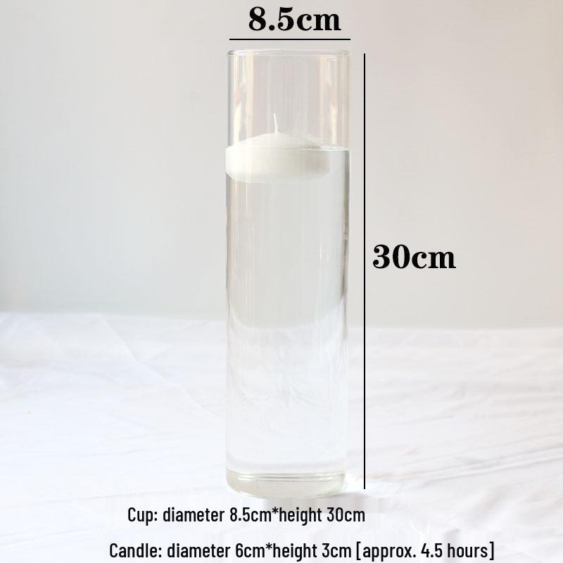 Glass Candle Holders for European Romantic Dinner, Wedding, Birthday, or Hotel Events - Floating Water Candles Included