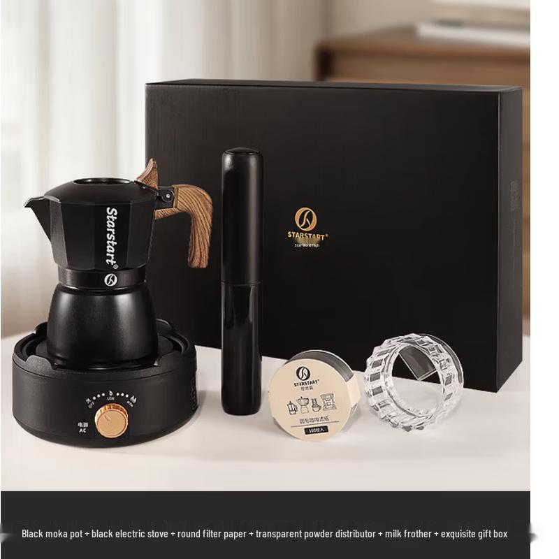 STAR-START 3rd Gen Double Valve Moka Pot 5-Piece Gift Set