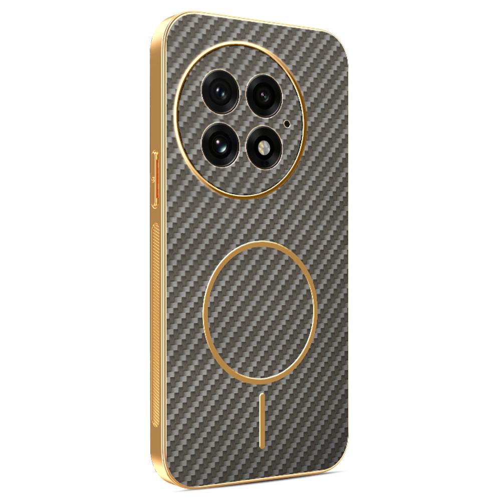 For OnePlus 13 Phone Case Carbon Fiber Textured Electroplated TPU Back Cover