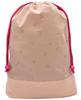 Gym Bag for Drawstring Travel Pouch with Suitable for Elementary and Made In with Name and Pink Size L [miwaki] Girls, Gusset, School, Kindergarten,