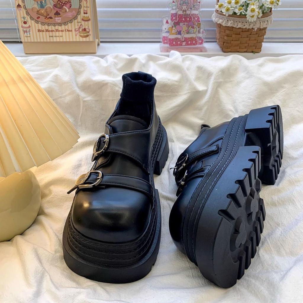 Thick-soled heightening love small leather shoes women's 2025 autumn new retro small commuter Mary Jane love single shoes