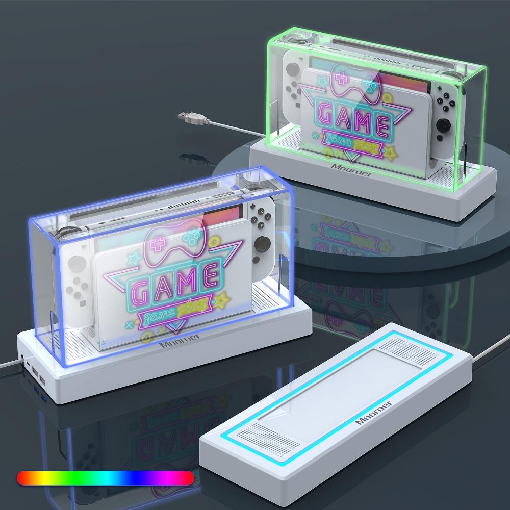 Průhledné ochranné pouzdro, kryt proti prachu pro Nintendo Switch/OLED Host Shell, světelný kryt, základna NS Games Accessories
