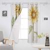 Sunflower Watercolor White Blackout Curtains For Living Room Window Curtains For Bedroom Kitchen Curtains Drapes Blinds
