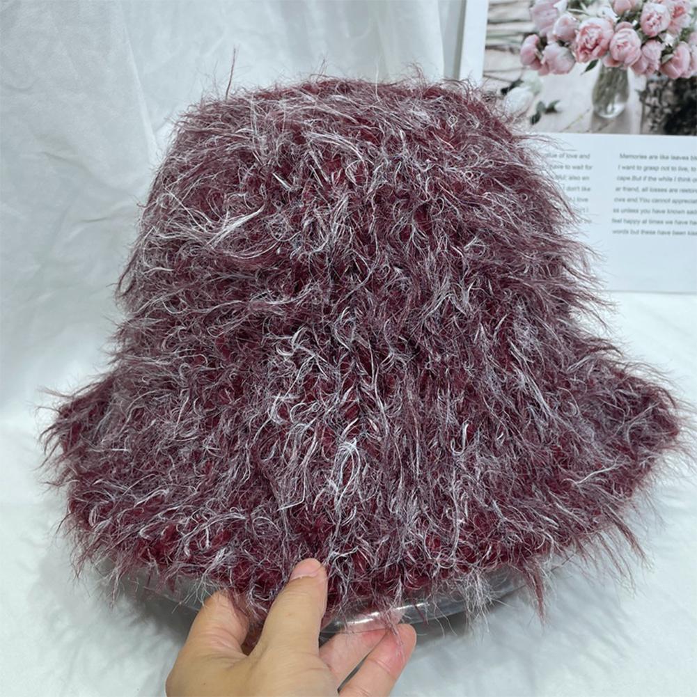 1Pc Retro Women Plush Bucket Hats universal Casual Show Face Warm Hats Autumn and Winter Versatile Multi-purpose Knitted Cap