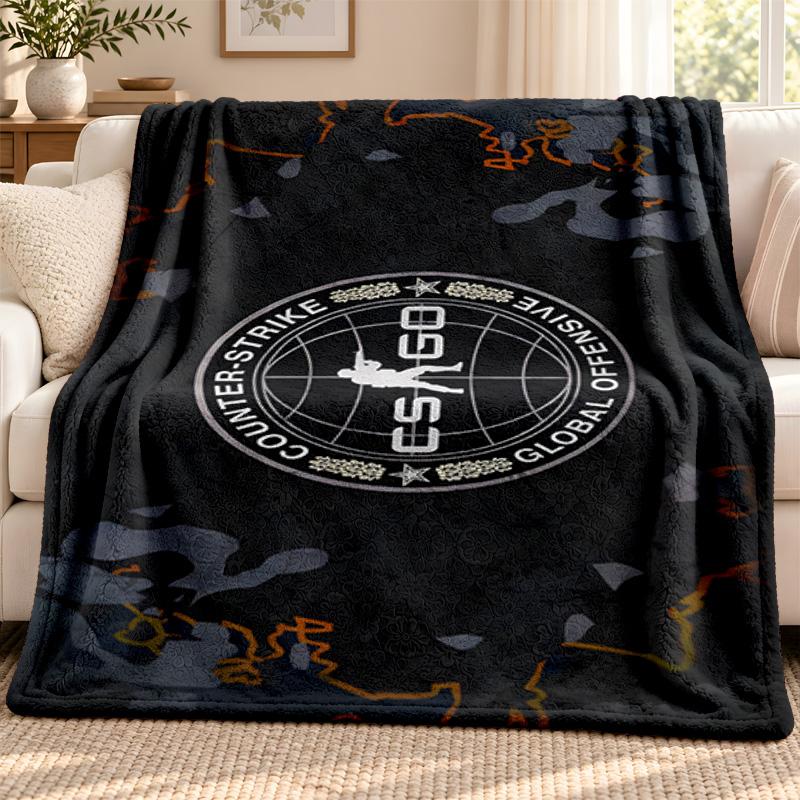 CS go blanket Flannel Blanket Soft Cozy Plush Throw for Sofa Bed Lightweight Home Decoration Outdoor camping