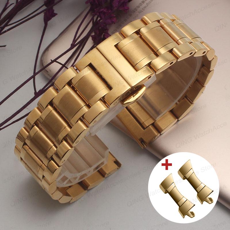 Brățară Ceas Oțel Inoxidabil Solid Capăt Plat Arc pentru Curea Tissot Cataramă Fluture 12 13 14 15 16 17 18 19 20 21 22 23 24mm Universal