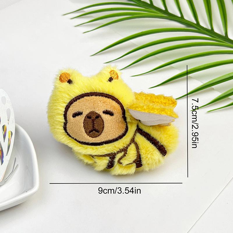

Creative Cartoon Capybara With Wings Bag Hangings Ornament Accessories Funny Cute Doll Gifts Keychainless жёлтый