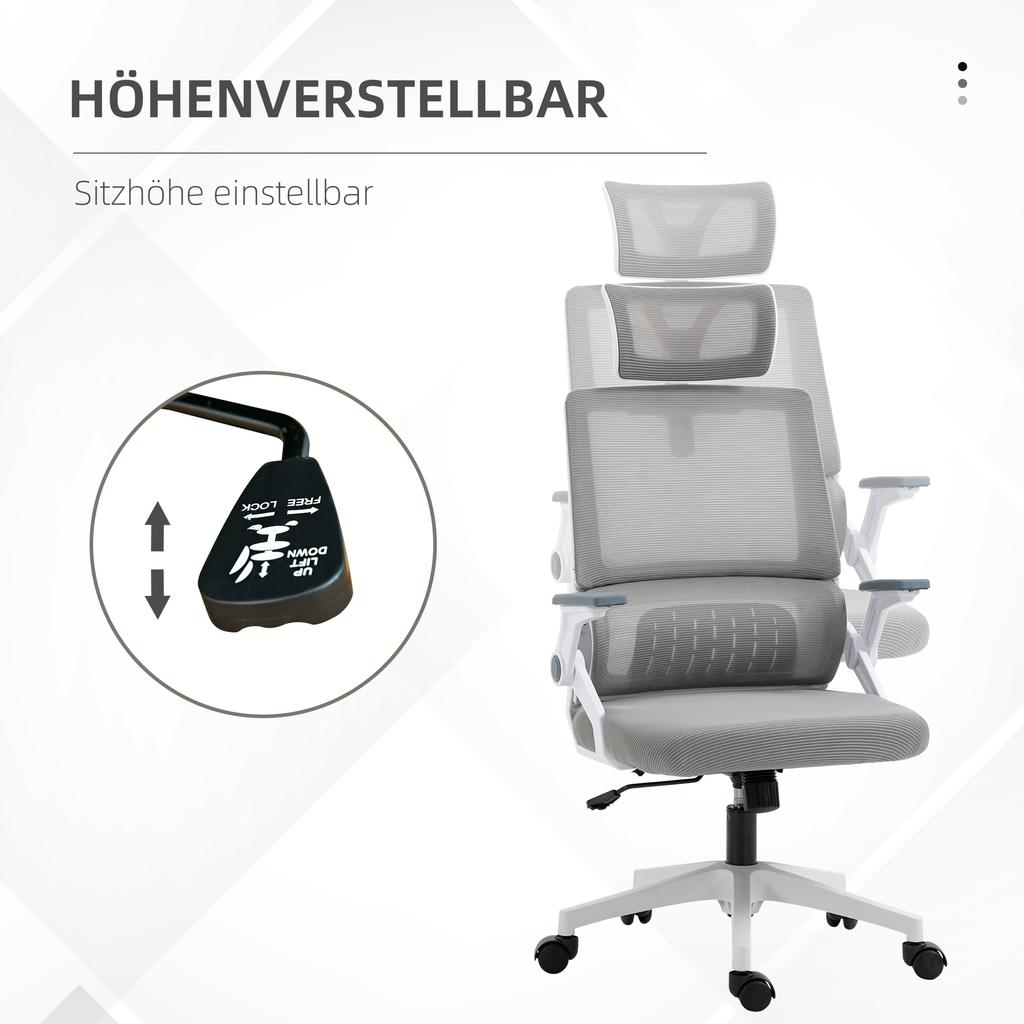 Office Chair Desk Chair Office Chair, height-adjustable, 1 headrest, 60 x 61 x 121.5 cm, Black