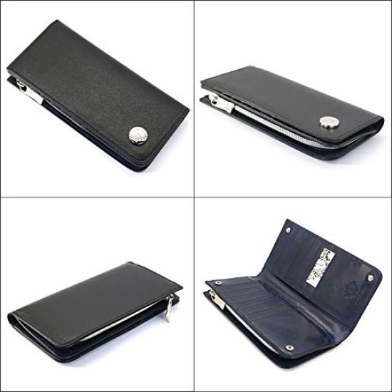 Orobianco Men's Custom-Made Long Wallet in Genuine Saffiano Leather (NEROBlack) - Made in Italy. A simple, stylish, and perfect gift.