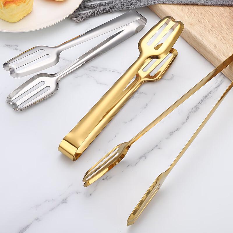 ZhiShi Large Gold Food Tongs Set