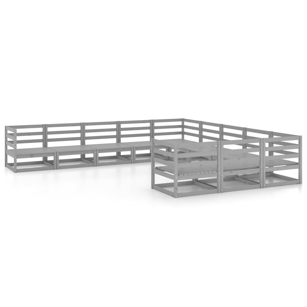 11 Piece Garden Lounge Set Solid Pine Wood