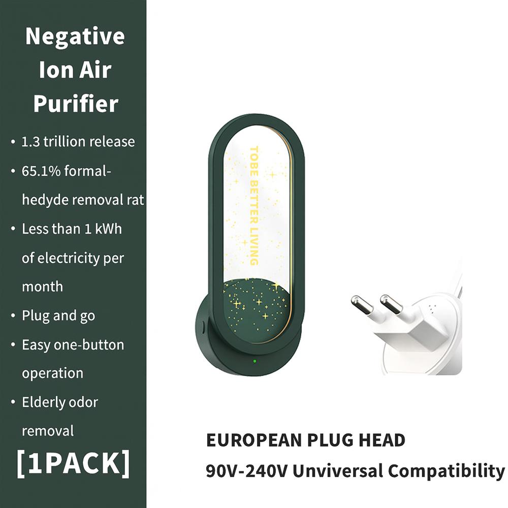 

Mini Negative Ion Air Purifier With Starlight Atmosphere Light Bathroom Deodorizer Formaldehyde/Odor Removal зелений